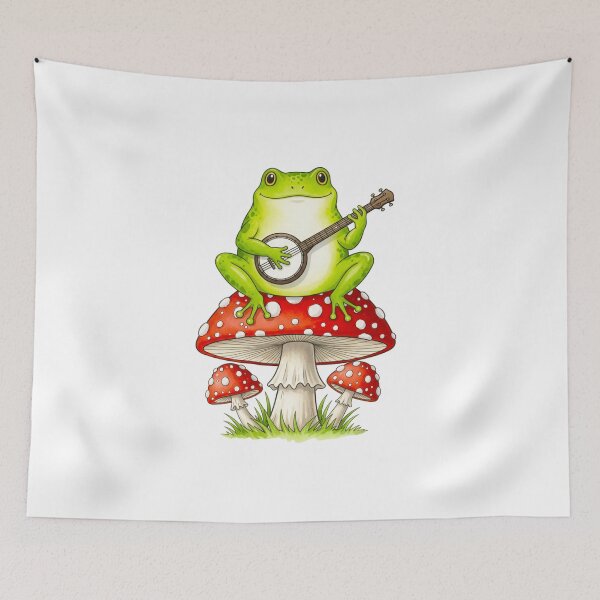 Item preview, Frog playing the banjo, funny frog, funnyfits70, Humor, Funny, retro, vintages, funny quotes, animal humor, designed and sold by FunnyFits70.