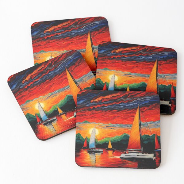 Item preview, Sailboats at sunset 3 designed and sold by George Hutton Hunter.