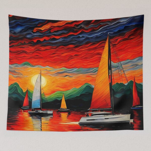 Item preview, Sailboats at sunset 3 designed and sold by George Hutton Hunter.