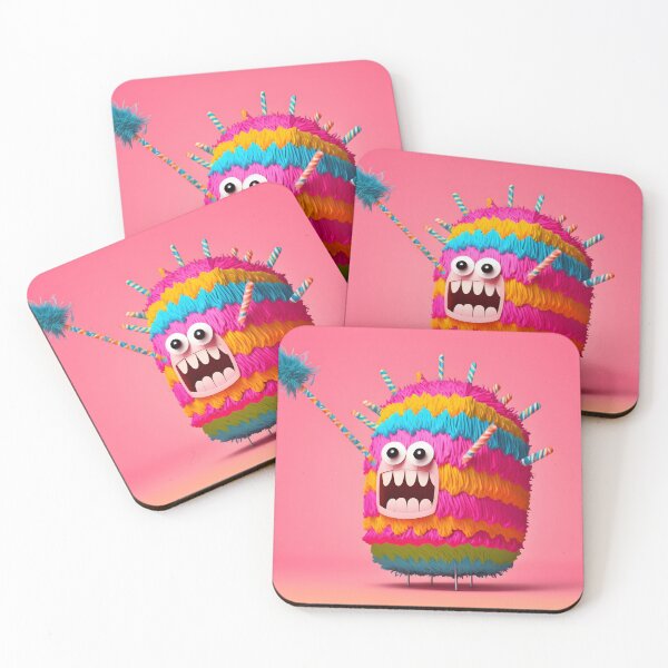 Item preview, Mexican holiday pinata monster bright background designed and sold by dvoevnore.