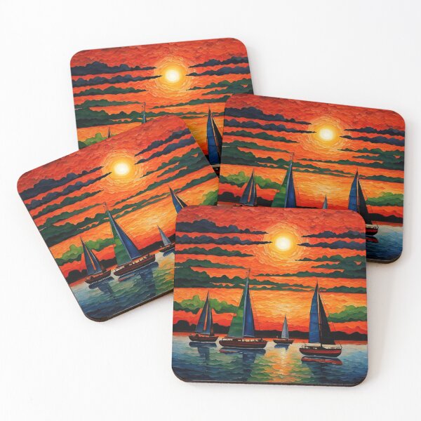 Item preview, Sailboats at sunset 4 designed and sold by George Hutton Hunter.