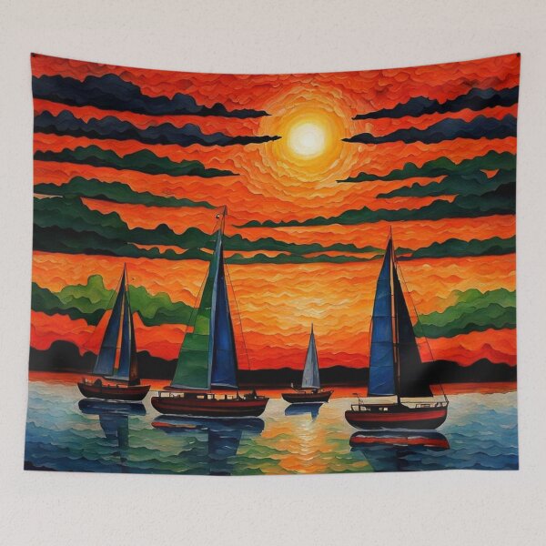 Item preview, Sailboats at sunset 4 designed and sold by George Hutton Hunter.