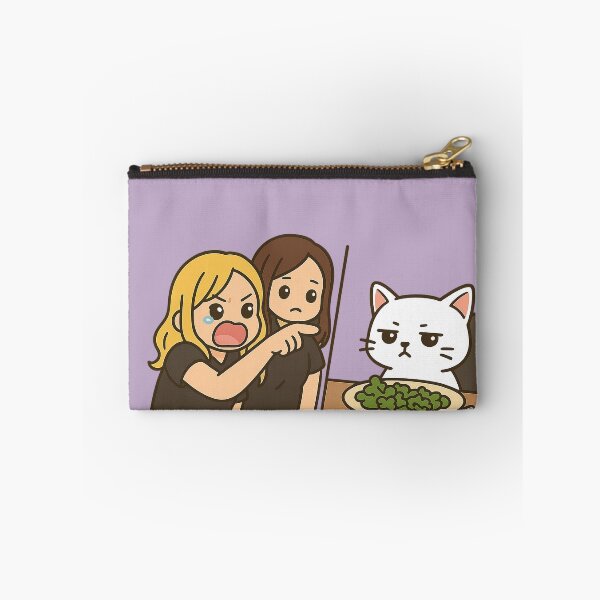 Item preview, Chibi Woman Yelling at Cat Meme – Funny Cute Anime Design designed and sold by SnapLabDesigns.