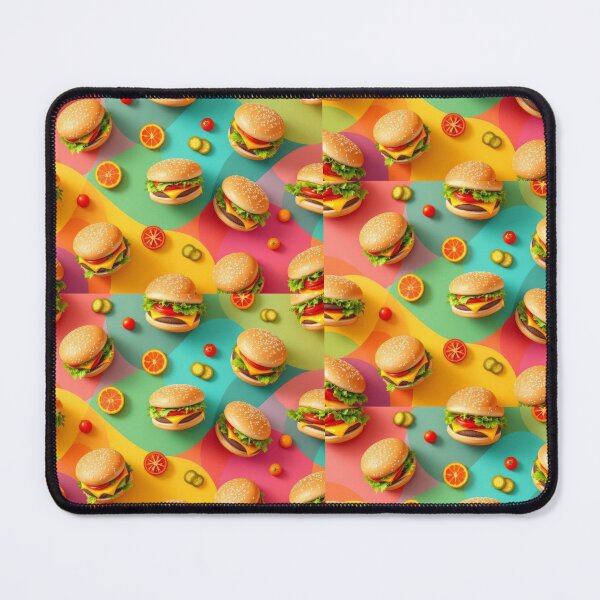 Item preview, A dynamic 3D burger pattern background featuring juicy burgers, sesame buns, and fresh toppings, ideal for American food branding and restaurant marketing designs. designed and sold by AlwaysHome.