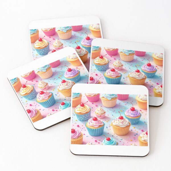 Item preview, A sweet 3D pattern background showcasing colorful cupcakes, frosting swirls, and sprinkles, perfect for bakery branding and festive dessert designs. designed and sold by AlwaysHome.