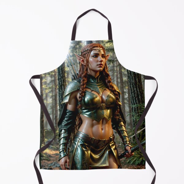 Item preview, Elven Sentinel of the Emerald Glade – Fantasy Warrior Elf Artwork designed and sold by GempArt.