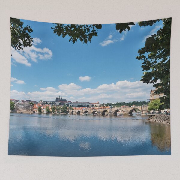 Item preview, Prague Panorama with Charles Bridge and Castle – Vltava River View designed and sold by RastislavS.