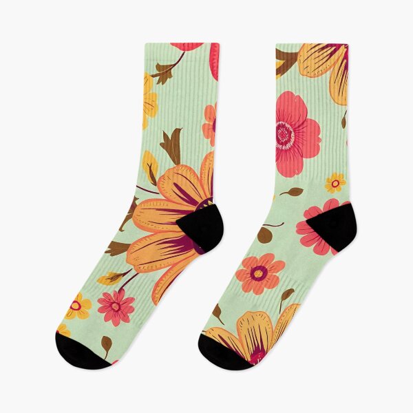 Item preview, Pretty Retro Red and Yellow Floral Pattern Design designed and sold by SassyArtistry.