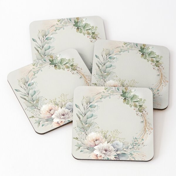 Item preview, Floral botanical watercolor wreath template designed and sold by dvoevnore.