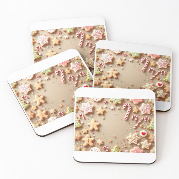 Item preview, A festive 3D holiday pattern background featuring decorated cookies, candy canes, and gingerbread, perfect for seasonal branding and dessert designs. designed and sold by AlwaysHome.