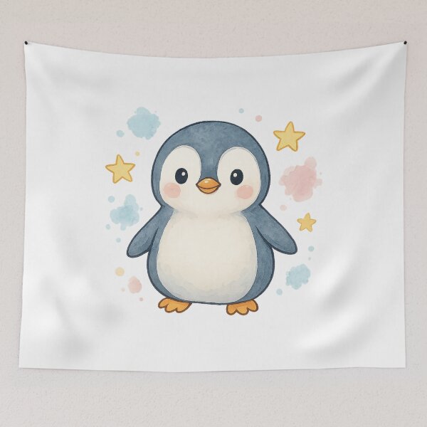 Item preview, Kawaii Penguin Watercolor | Cute Chibi Penguin Illustration | Adorable Animal Design designed and sold by Creative.Shop.
