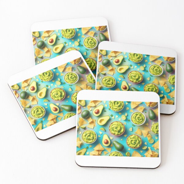 Item preview, A vibrant 3D pattern showcasing fresh guacamole with avocados, lime wedges, and tortilla chips, perfect for Mexican food branding and festive culinary designs. designed and sold by AlwaysHome.