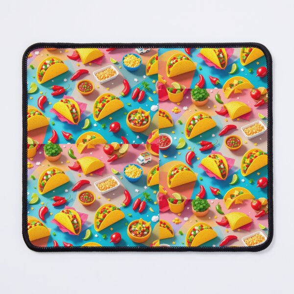 Item preview, A fun 3D pattern background featuring tacos, salsa, and a taco truck, perfect for street food branding and Mexican culinary designs. designed and sold by AlwaysHome.