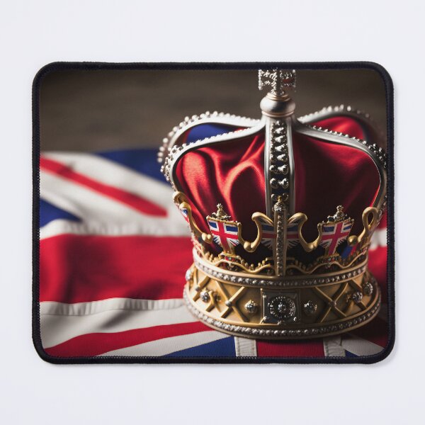 Item preview, UK Royal Crown on Great Britain flag background designed and sold by dvoevnore.