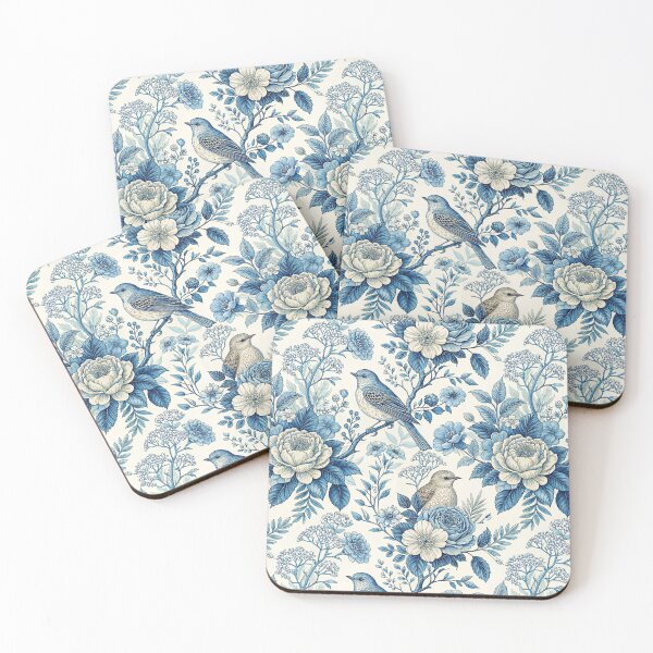 Item preview, Foral pattern Toile de Jouy designed and sold by Creative Line Prints.