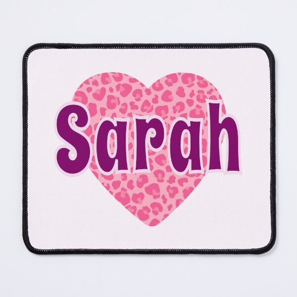 Item preview, Sarah Name Pink Leopard Heart designed and sold by Jeallan Designs.
