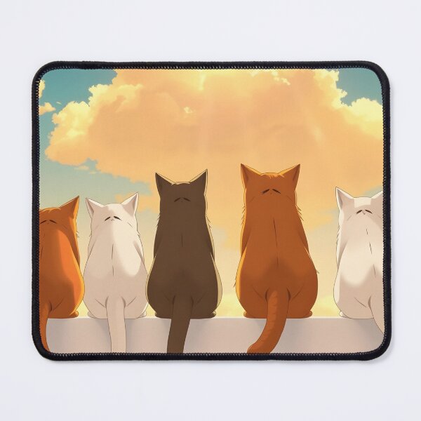 Item preview, Cute Cats Watching Sunset in Orange Sky designed and sold by SassyArtistry.