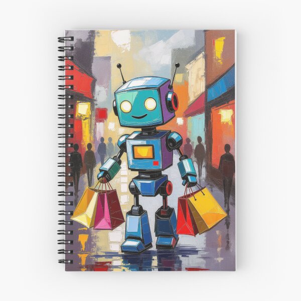 Item preview, The Cute Robot’s Happy Shopping Day. designed and sold by AddyTae.