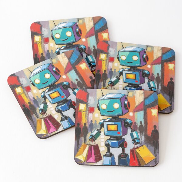 Item preview, The Cute Robot’s Happy Shopping Day. designed and sold by AddyTae.
