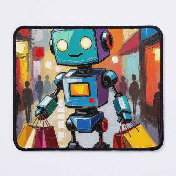 Item preview, The Cute Robot’s Happy Shopping Day. designed and sold by AddyTae.