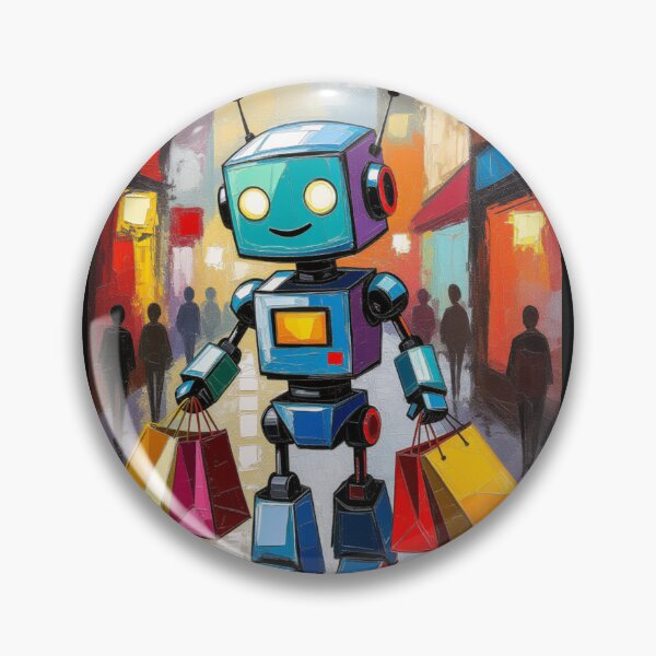 Item preview, The Cute Robot’s Happy Shopping Day. designed and sold by AddyTae.