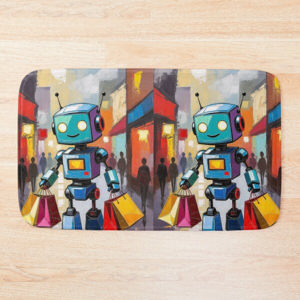 Item preview, The Cute Robot’s Happy Shopping Day. designed and sold by AddyTae.
