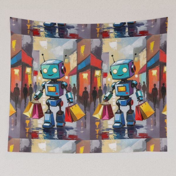 Item preview, The Cute Robot’s Happy Shopping Day. designed and sold by AddyTae.
