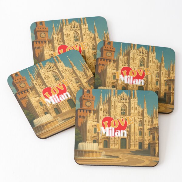 Item preview, Greetings from MILAN - ITALY - Retro Colorful City View (Three Landmarks) designed and sold by Earth Celebration Designs.