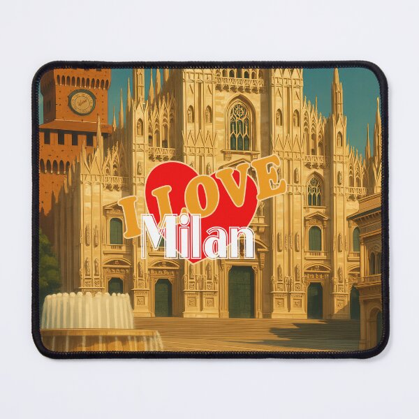 Item preview, Greetings from MILAN - ITALY - Retro Colorful City View (Three Landmarks) designed and sold by Earth Celebration Designs.