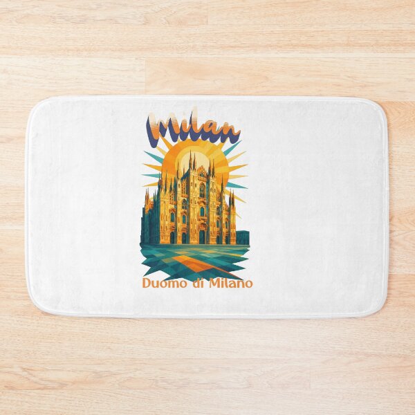 Item preview, Greetings from MILAN - ITALY - Retro Colorful City View (Three Landmarks) designed and sold by Earth Celebration Designs.