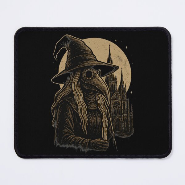 Item preview, Gothic Plague Witch – Sepia Horror Cathedral Halloween Design designed and sold by Meandmyshop.