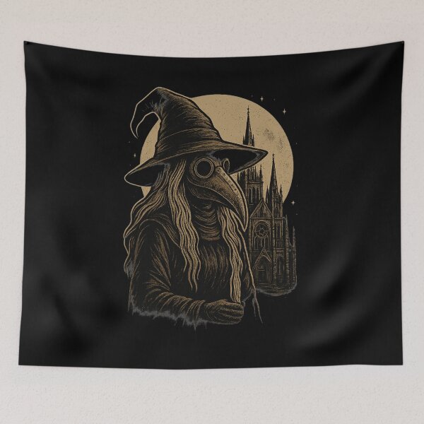 Item preview, Gothic Plague Witch – Sepia Horror Cathedral Halloween Design designed and sold by Meandmyshop.