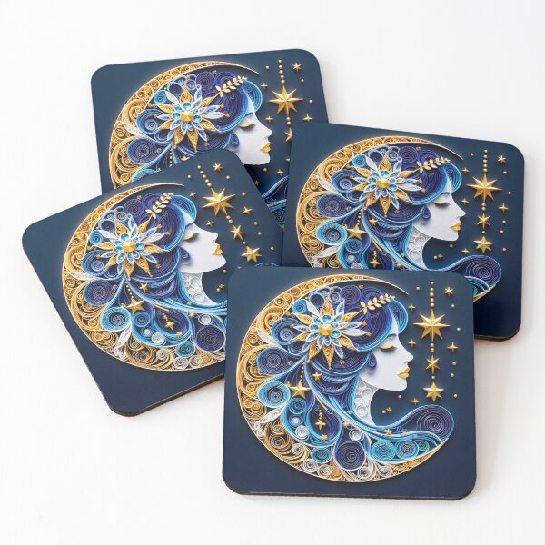 Item preview, 'Moonlight Whispers in Cobalt Blue' designed and sold by LittlePaws2.