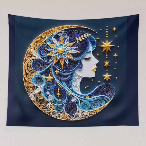 Item preview, 'Moonlight Whispers in Cobalt Blue' designed and sold by LittlePaws2.