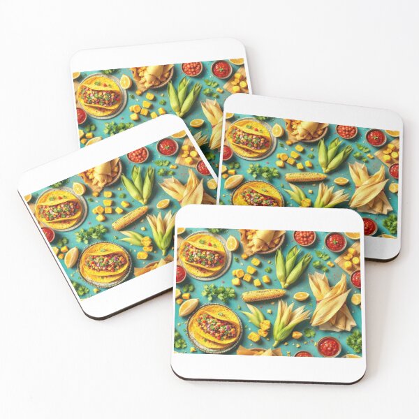 Item preview, A vibrant 3D pattern showcasing a festive taco party with colorful ingredients like peppers, tomatoes, and shredded cheese, ideal for seasonal culinary branding. designed and sold by AlwaysHome.