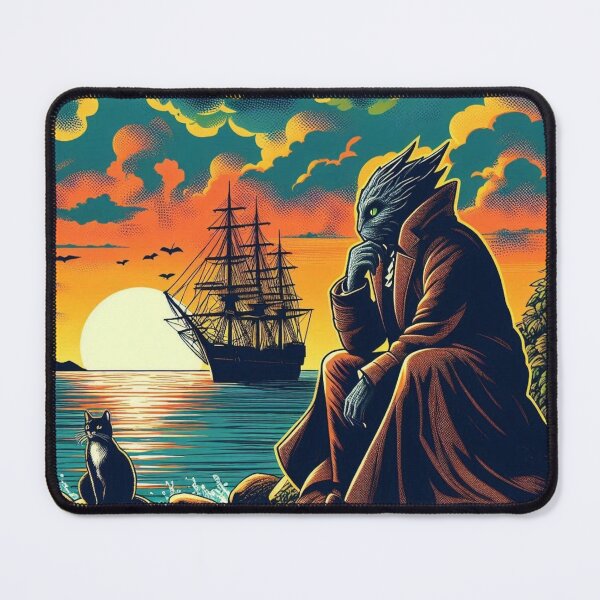 Item preview, fantasy creature watching the sunset designed and sold by Dogandesighn.