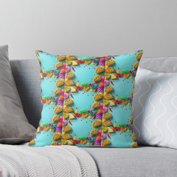 Item preview, A vibrant 3D pattern featuring tacos and Mexican fiesta decorations like papel picado and chili peppers, perfect for festive branding and culinary designs. designed and sold by AlwaysHome.