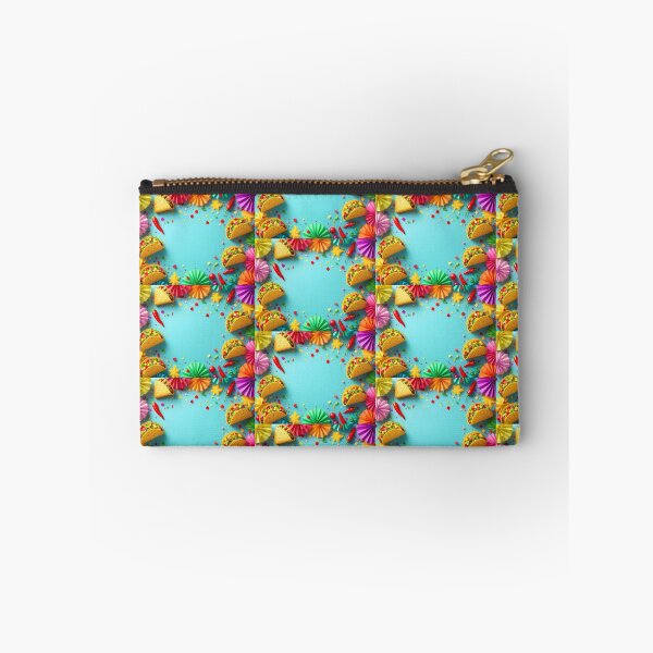 Item preview, A vibrant 3D pattern featuring tacos and Mexican fiesta decorations like papel picado and chili peppers, perfect for festive branding and culinary designs. designed and sold by AlwaysHome.