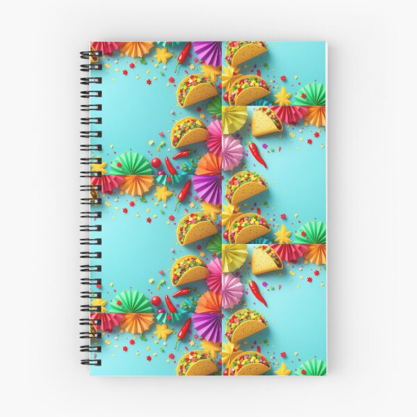 Item preview, A vibrant 3D pattern featuring tacos and Mexican fiesta decorations like papel picado and chili peppers, perfect for festive branding and culinary designs. designed and sold by AlwaysHome.