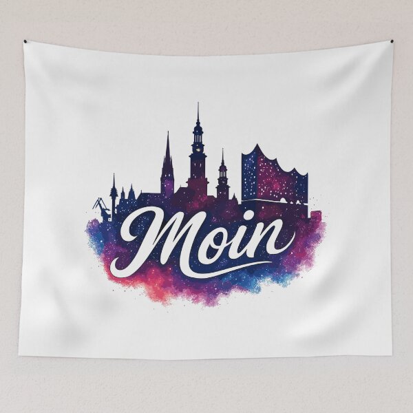 Item preview, Hamburg Moin city silhouette galactic gift designed and sold by Pineapple-Tree.