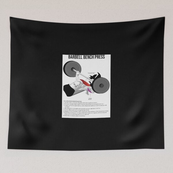 Item preview, Bench Press Muscle Chart - Anatomy Diagram - Anime Gym Motivational designed and sold by kinwakina.