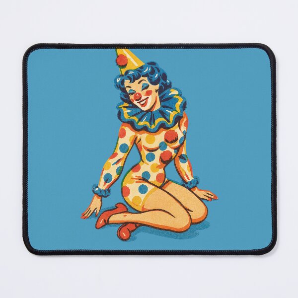Item preview, Cute Clown Pinup Girl Vintage Circus Retro Carnival Design designed and sold by FrictionMaxxing.