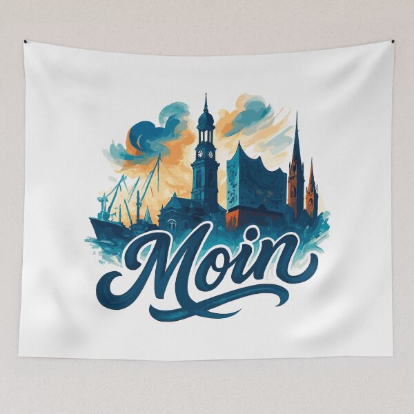 Item preview, Hamburg Moin city silhouette maritime gift designed and sold by Pineapple-Tree.