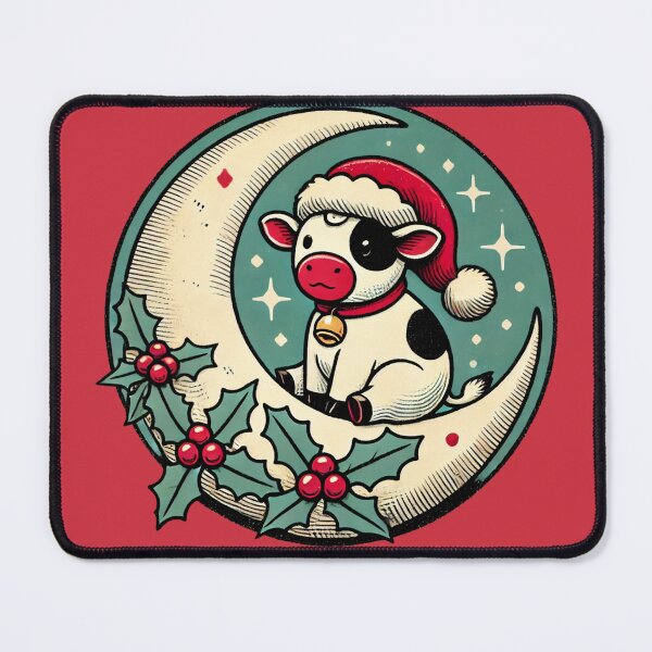 Item preview, Christmas Cow Festive Farm Animal Funny Holiday Winter Design designed and sold by FrictionMaxxing.
