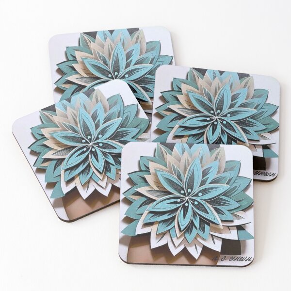 Item preview, Aqua Floral Harmony designed and sold by Chashab Grapho.