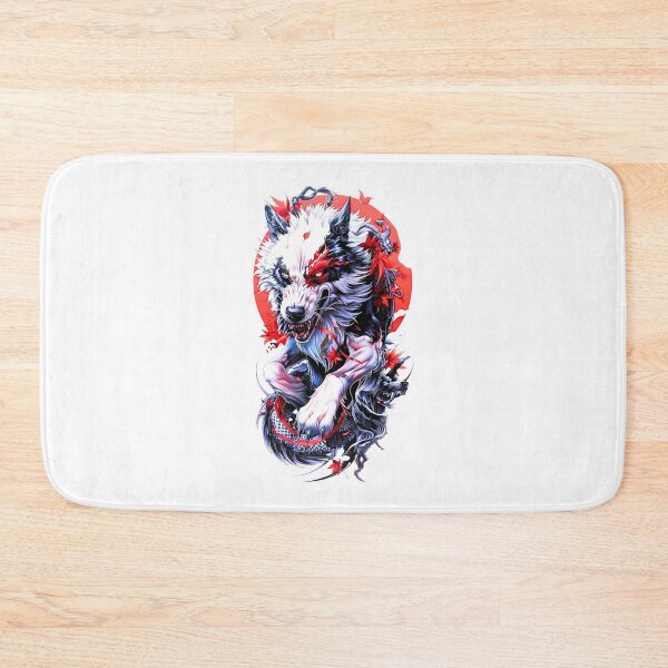 Item preview, She-Wolf Warrior – Fierce Japanese Wolf Spirit Artwork designed and sold by digishops.