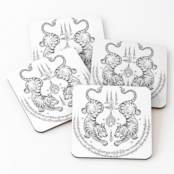 Item preview, Twin Tiger Sacred Tattoo Design designed and sold by goodsunday28.