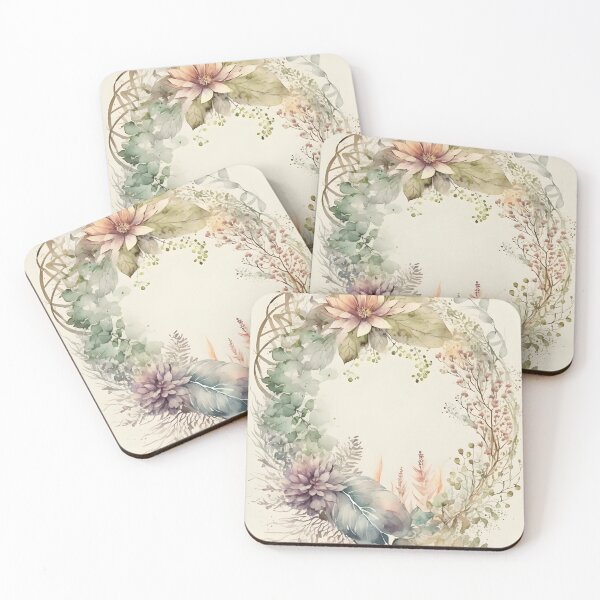 Item preview, Floral botanical watercolor wreath template designed and sold by dvoevnore.