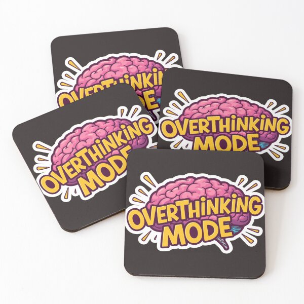 Item preview, Overthinking Mode Sticker – Funny Relatable Quote for Anxious Minds designed and sold by geekis.