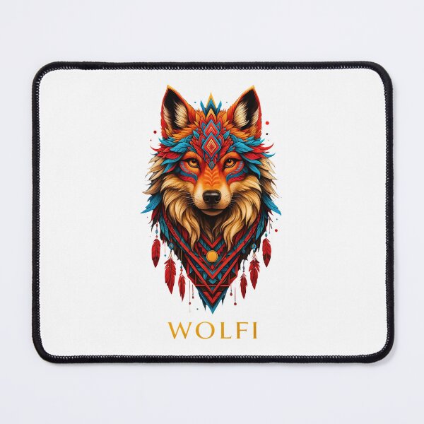 Item preview, Maya Wolfi – Feminine Tribal Geometric Wolf Artwork designed and sold by digishops.